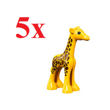 5X LEGO DUPLO Yellow Giraffe Baby Calf Large,Eyes Pattern Animal Safari NEW 2022