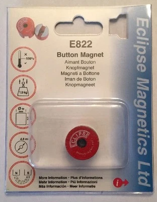 AEC MAGNETICS Eclipse Magnetics Ltd E822 Button Magnet Hobby Industrial 4+ lb Holding Power