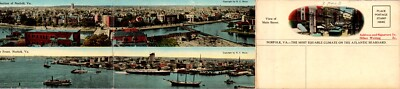 #ad Fold Out PC Main St Residential and Water Front Views of Norfolk Virginia $10.00