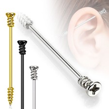 Surgical Steel Screw Industrial Barbell