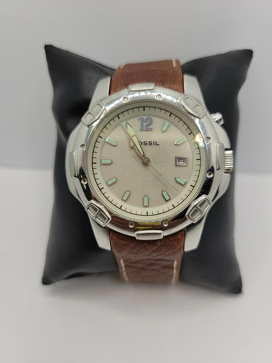 Fossil PR5166 Unisex Brown Leather Analog Beige Dial Quartz Wrist  