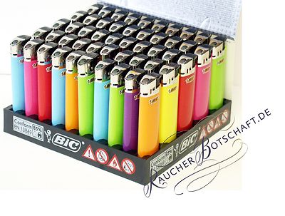 BIC ELEKTRONIK J38 50 Feuerzeuge sortierte Farben im 50er Display            505