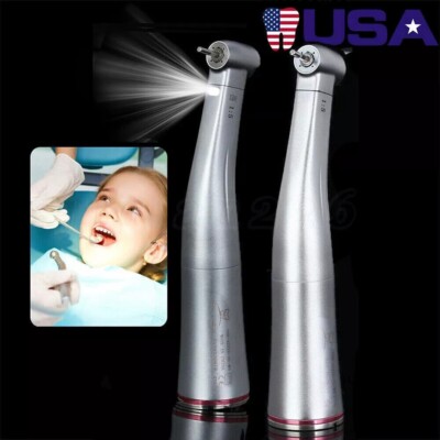 Dental 1:5 Increasing Contra Angle Optic LED Handpiece Fit for Electric Motor