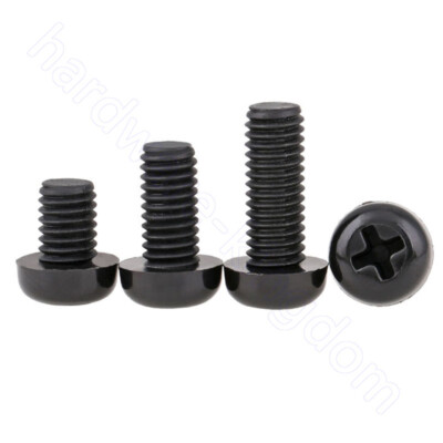 Round Head Screws Nylon Phillips Pan Bolts Black Screw M2 M2.5 M3 M4 M5 M6 M8