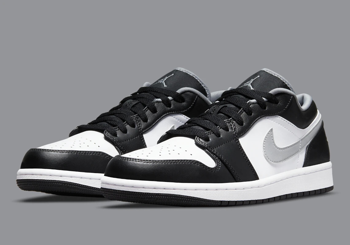 Air Jordan 1 Low Black White Grey Shoe 553558-040 Men Sz 8.5-10 | eBay