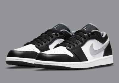 Air Jordan 1 Low Black White Grey Shoe 553558-040 Men Sz 8.5-10 | eBay