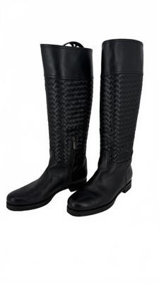 Bottega Veneta Intrecciato Kniehohe Lederstiefel - Größe UK 4 (EU 37)