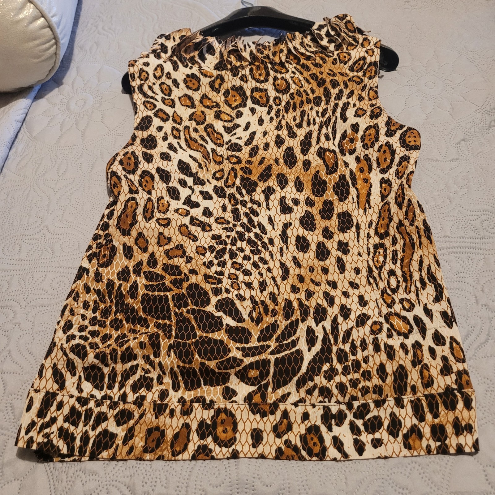 Sioni Python Snake Print Blouse  Unique Curled Te… - image 6