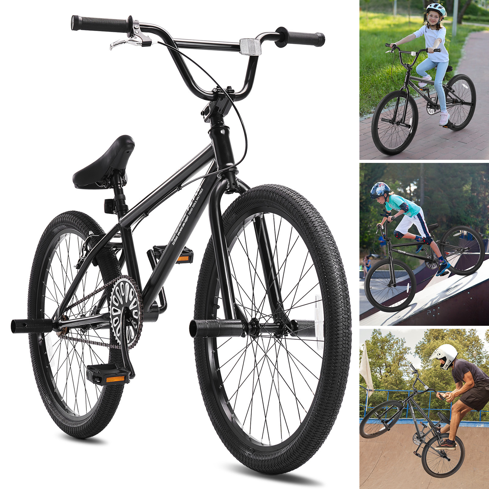 24-Inch BMX Bike Freestyle Bike Men Kids BMX Bicycle Hi-Ten 