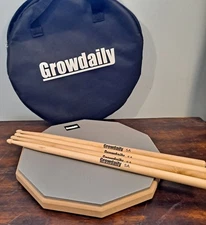 Growdaily Drum Practice Pad Set with Bag & 4 5A Drumsticks 