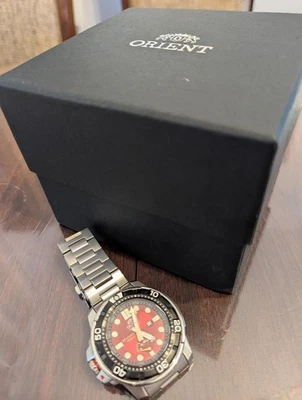 ORIENT M-Force 200m Automatic Wrist Watch Sapphire Crystal Red Dial JP NEW - Image 1 of 4