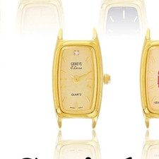 Women's Geneve Rectangle Gold Watch Movement with Diamond