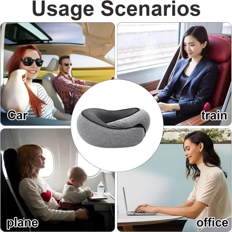 Memory Foam U-Shaped Travel Pillow Neck Support Head Rest Car Plane Soft Cushion