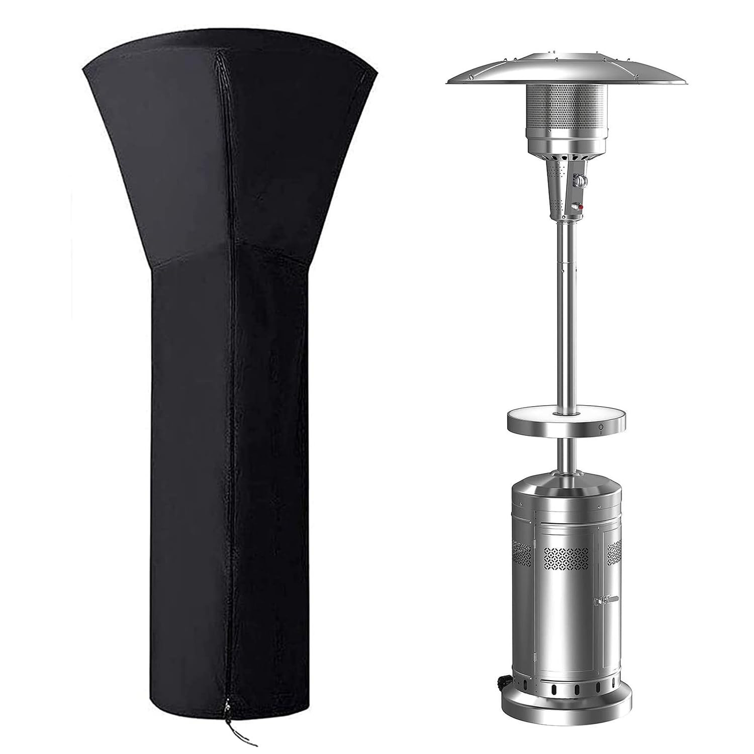 420D Patio Heater Cover Waterproof with Zipper, Outdoor Patio Propane Heater ...