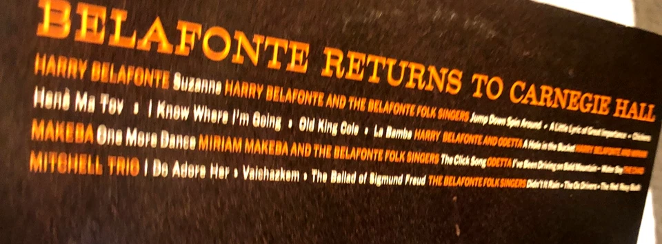 Harry Belafonte Returns To Carnegie Hall   2x Lp Living Stereo Odetta Vg+ - Imagem 3 de 4