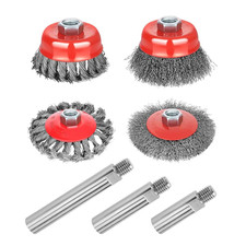 7 Pack Wire Wheel Cup Brush Set for 4.5 Angle Grinder w/ Extension Rod & Wire