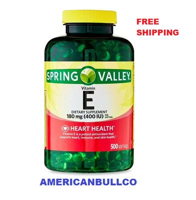Spring Valley Vitamin E 180 mg (400 IU) Dietary Supplement, 500 Softgels