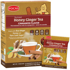 Honey Ginger Instant Tea Powder 20Pk Cinnamon Flavor Caffeine Free Drink