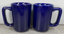 TUXTON Heavy Cobalt Blue Coffee Mug Cup EEE - Set Lot of 2