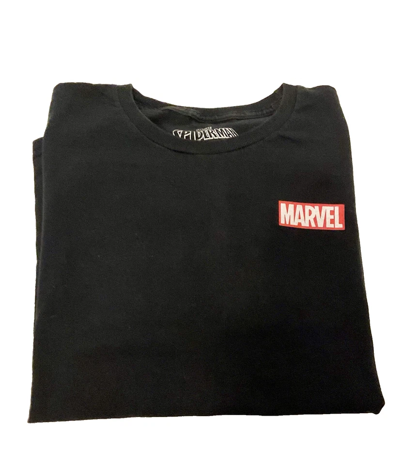 MARVEL Spider-Man Large Full Back  Comic Graphic Youth 14/16 Black T Shirt - Image 3 of 4