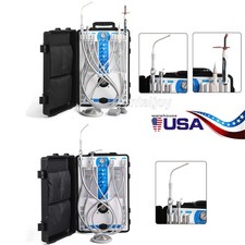 Portable Dental Mobile Delivery Unit System Air Compressor High Suction 4Holes