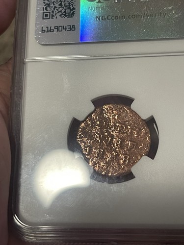Krakatoa Hoard 1838 J N.E. Indies Cent Square-Topped 3 Arabic 1 NGC Genuine - Picture 3 of 3