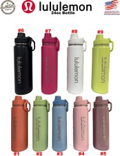Lululemon Back To Life Sport Water Bottle Stainless Insulated 24 oz Lid Gift NEW