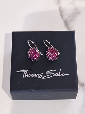 Thomas Sabo Ohrhänger/Ohrhänger Sterlingsilber & Pavè im Labor gezüchteter Rubin nicht mehr produziert
