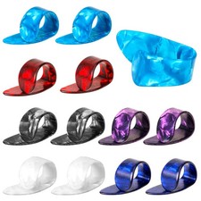 12 Pcs Guitar Finger Picks and Thumb Picks Medium Celluloid for Banjo Ukulele