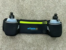 Running Hydration Belt 11oz Water Bottles Waist Pack Pouch Neoprene Non-Slip NEW
