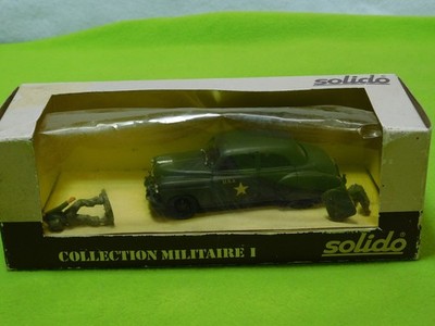 Vintage Solido 4'' Diecast ''Collection Militaure I'' Sedan & 2 Soldiers. Open Box