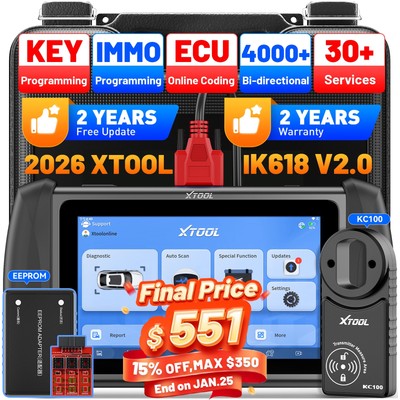 2026 XTOOL IK618 V2.0 Key Programming Full System Diagnostic Scanner ECU Coding