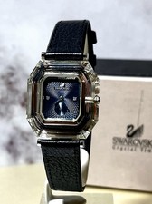 Swarovski Crystal Square Damenuhr/Blau/Swiss Made-Inkl. Box & Papiere