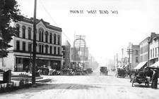 Main Street View West Bend Wisconsin WI - Reprint