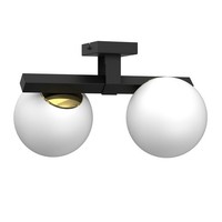 Deckenleuchte Glas Metall Schwarz Weiß Gold Wohnzimmer L:34 Cm Deckenlampe E27