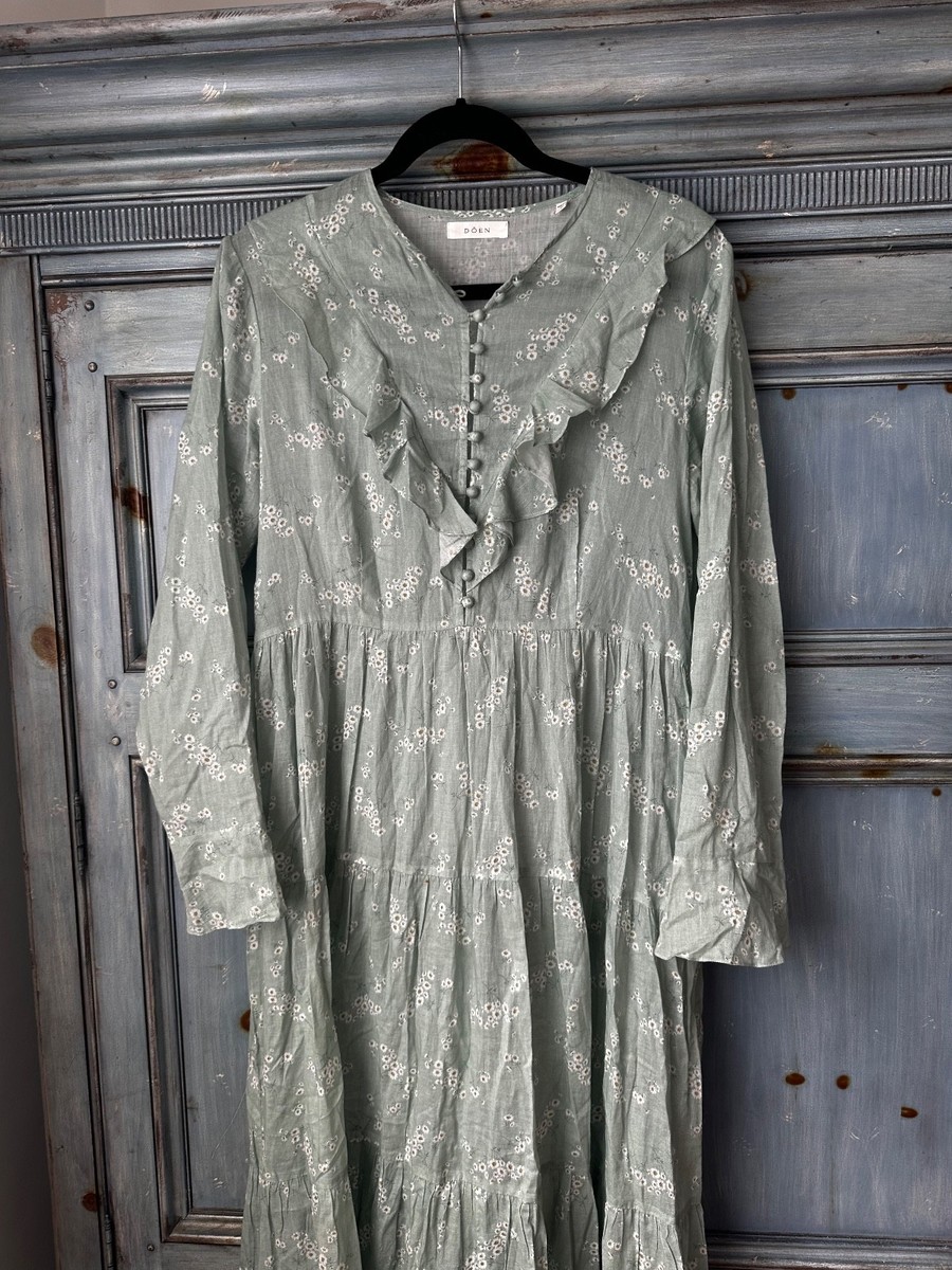 doen green silk dress DÔEN 