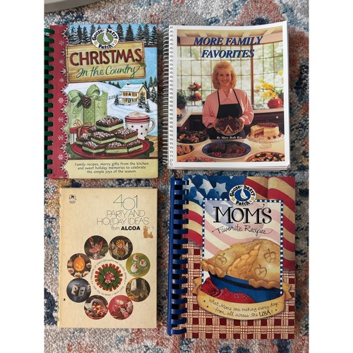 Vintage Cookbook Lot Gooseberry Patch + Alcoa Retro Party Recipes Cozy Americana