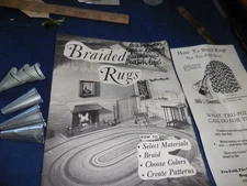 Vintage Rug Making Braiding Tools Lot of 6 + 2 BOOKS Kit USA