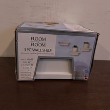 Room 2 Room 3 Piece White Floating Wall Shelf Set 6  Display Shelves NEW