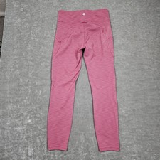 Lululemon Pants Womens 6 Pink High Rise Ankle Leggings Pockets Yoga Athletic