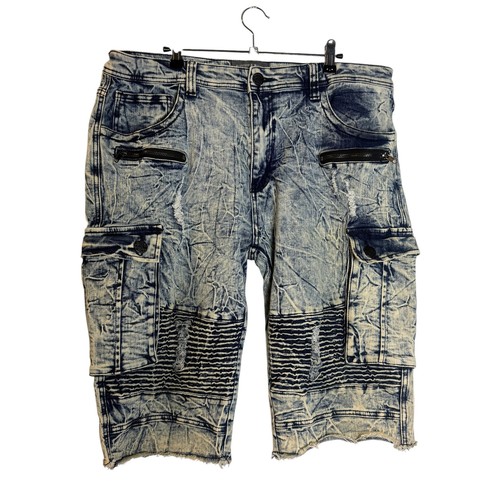 Bleeker & Mercer Jeansshorts Herren Größe 40 Distressed Streetwear Grunge