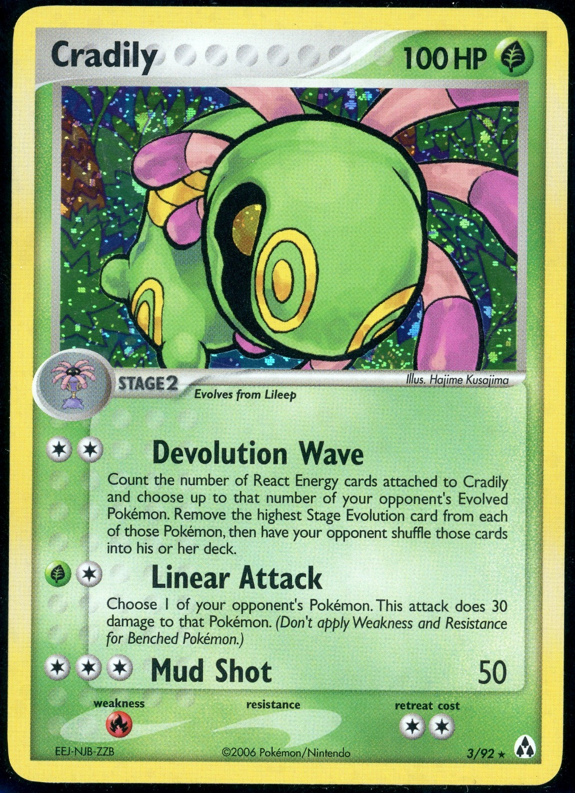 Cradily #3/92 Pokemon Holo Rare - LP