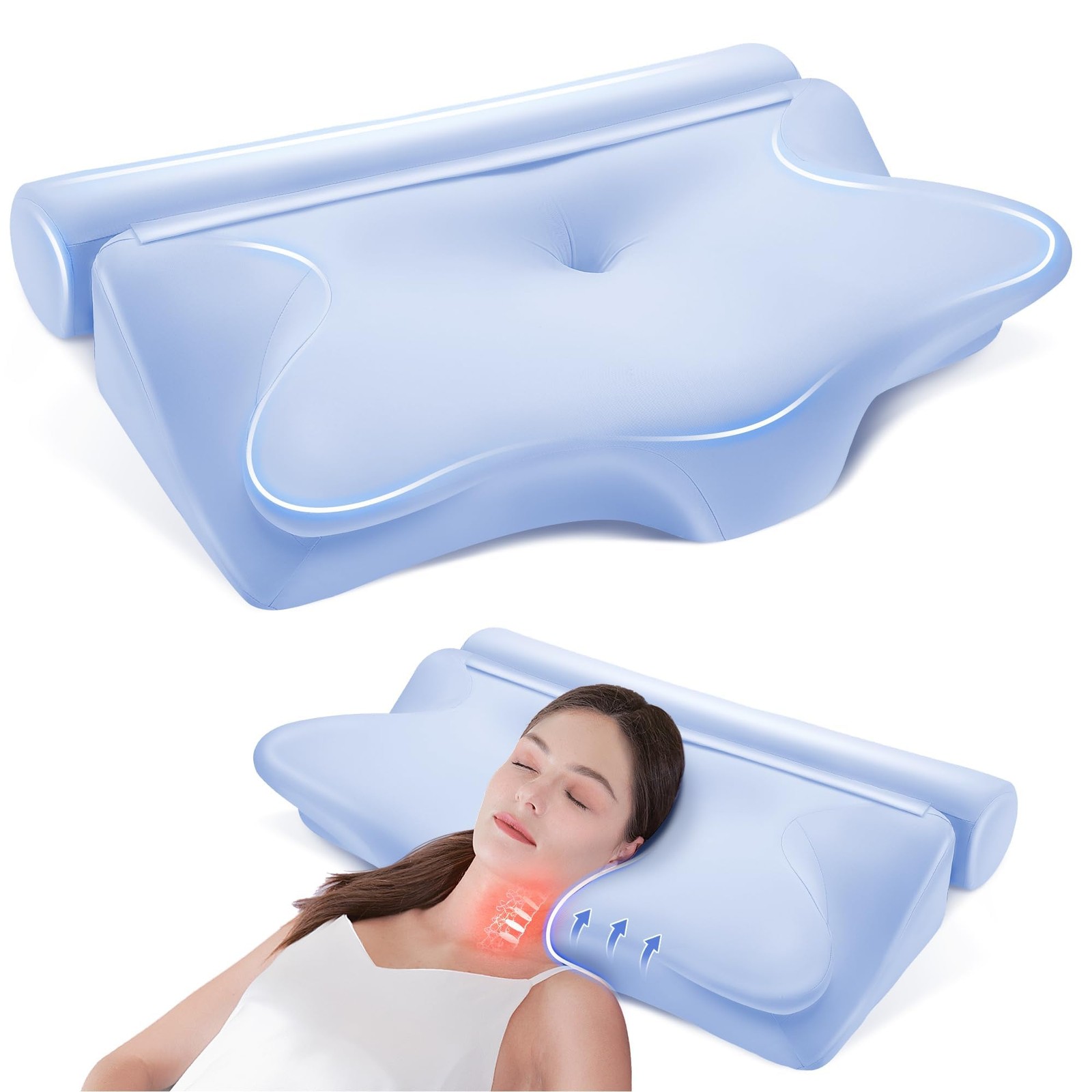 Подушка для шеи OCUUZIISU 2-в-1 с эффектом памяти OC-K03-BLUE- Синий 6590₽