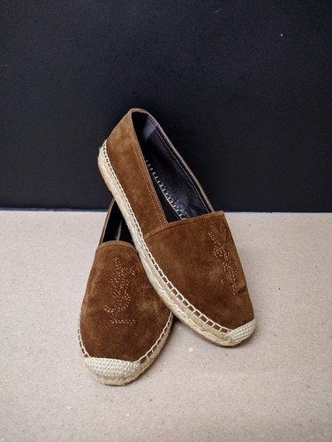 NEW - SAINT LAURENT - SUEDE ESPADRILLES WOMEN'S SHOES SIZE :7.5