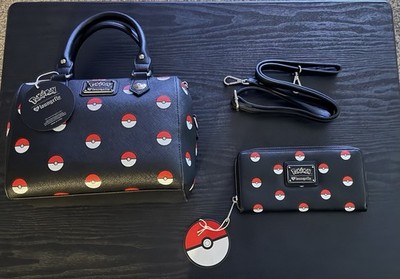 Loungefly Pokemon Pokeball Purse + Wallet. New With Tags. INCLUDES Drop Strap