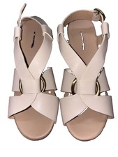 LOFT IVORY WEDGE PLATFORM SANDAL 5.5 Comfort Career Vintage Look Grannycore