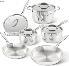 Duxtop Whole-Clad Tri-Ply Stainless Steel Induction Cookware Set, 10PC Kitchen
