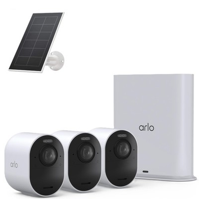 Arlo Ultra 2 Outdoor Camera 4K HDR, UHD 3 Camera System with SmartHub and 1