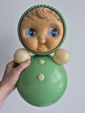 Huge 41 cm VTG USSR Nevalyashka Roly Poly Toy , Celluloid Doll, RARE COLOR  