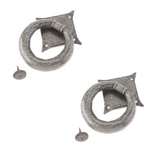 2 PACK Elegant 105mm Pewter Ring Door Knockers for Classic Homes - External